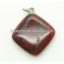 Fashion natural red stone rhombus pendant semi precious stone pendant